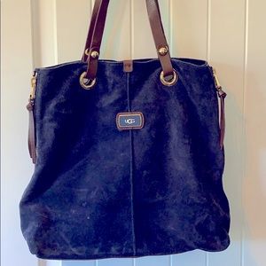 Blue suede leather UGG shoulder bag